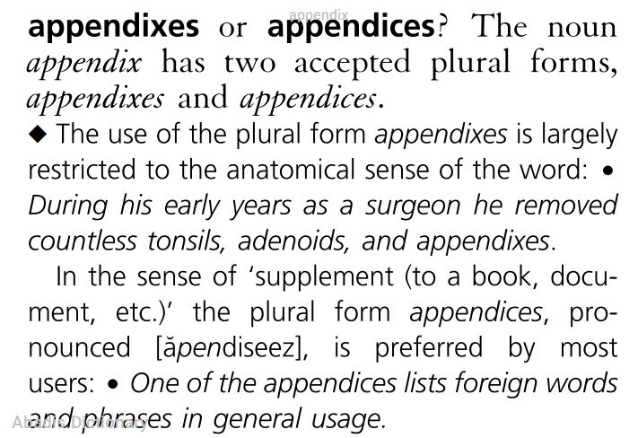 appendix