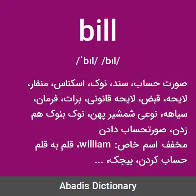 معنی bill
