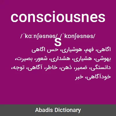 معنی consciousness