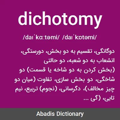 معنی dichotomy