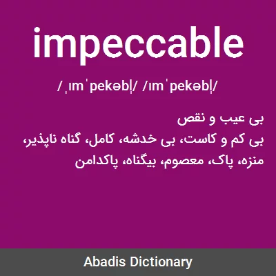 معنی impeccable