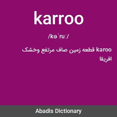 معنی karroo