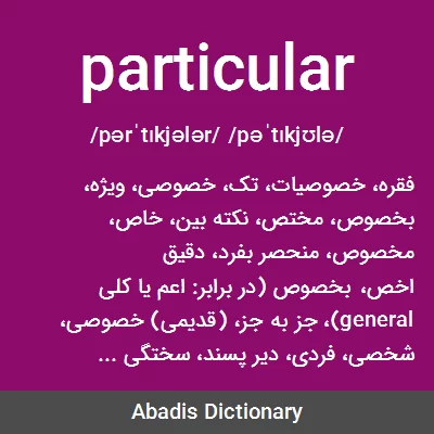 معنی particular