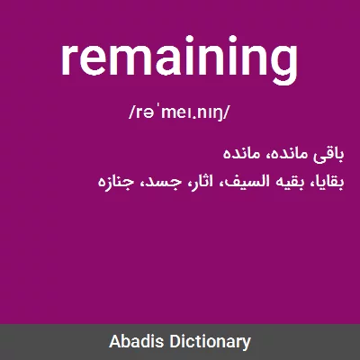 معنی remaining