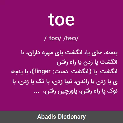 معنی toe