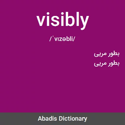 معنی visibly