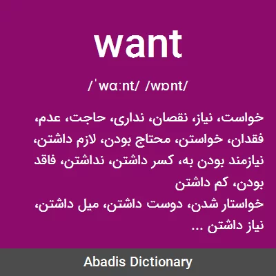 معنی want