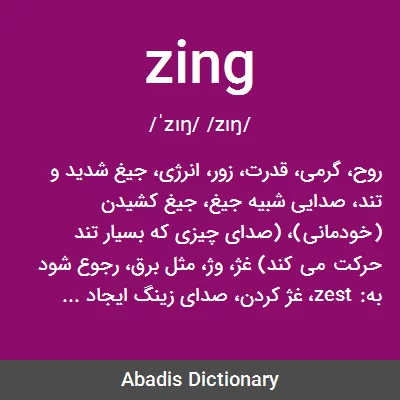 معنی zing