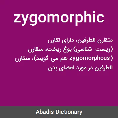 معنی zygomorphic