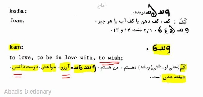 اماج - معنی در دیکشنری آبادیس