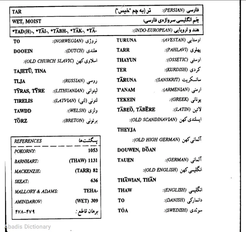 تر - معنی در دیکشنری آبادیس