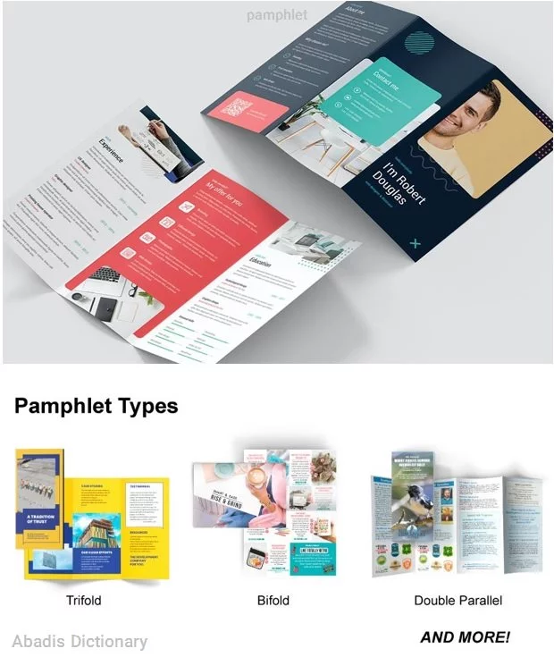 pamphlet - معنی در دیکشنری آبادیس