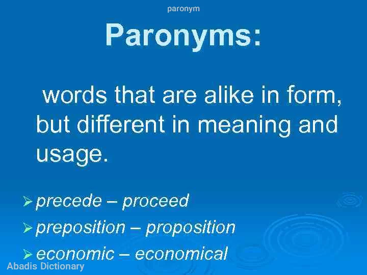 paronym