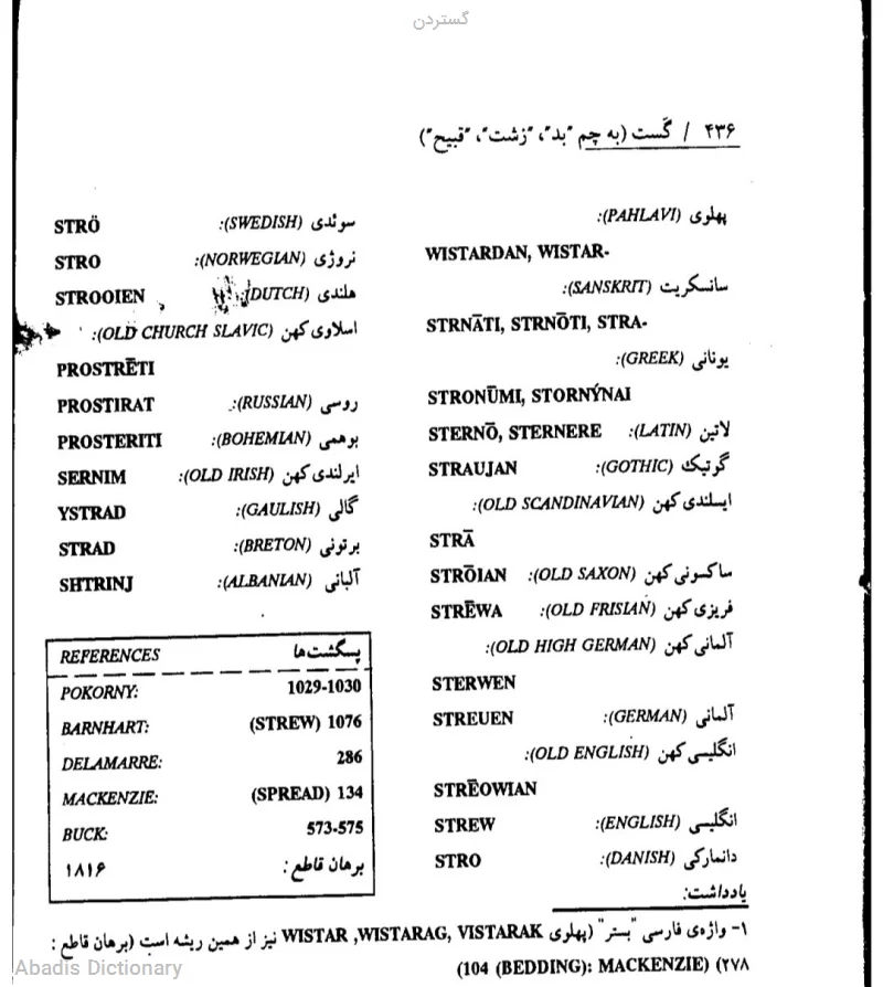 گستردن