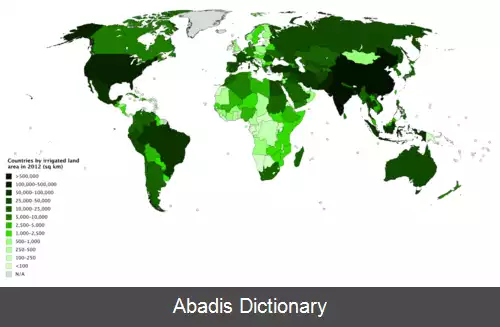 عکس فهرست کشورها بر پایه مساحت آبیاری