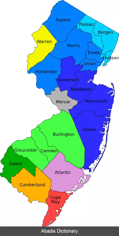 عکس فهرست شهرستان های نیوجرسی