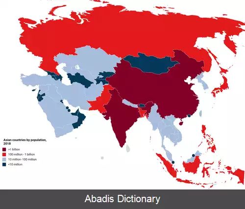 عکس فهرست کشورهای آسیا بر پایه جمعیت