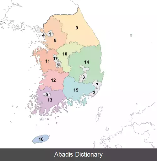 عکس تقسیمات کشوری کره جنوبی