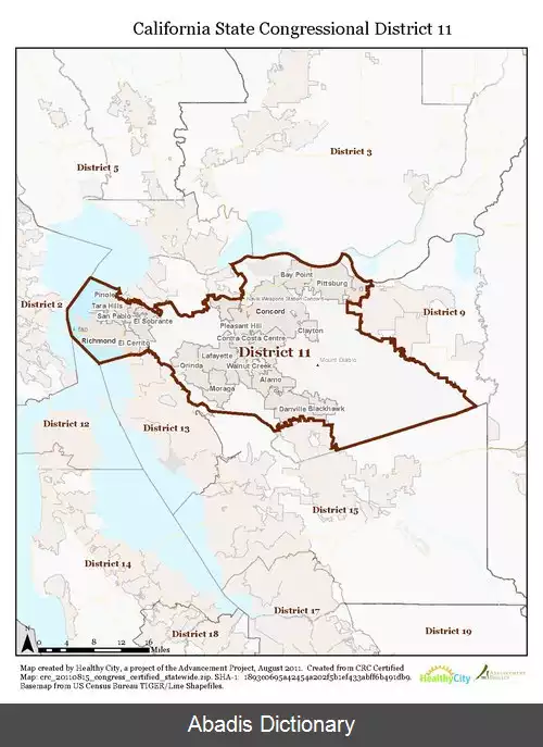 عکس حوزه انتخابیه یازدهم کالیفرنیا