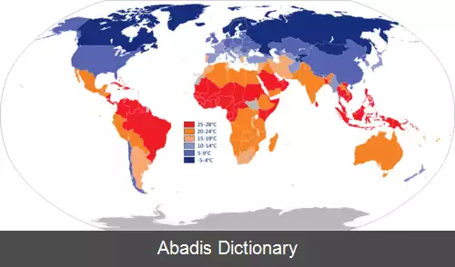 عکس فهرست کشورها بر پایه دمای میانگین سالانه