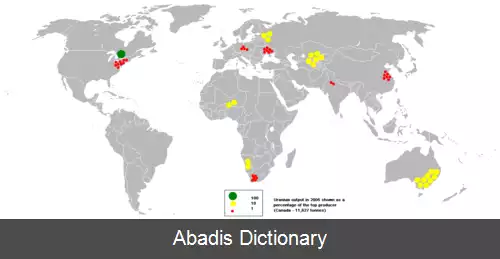 عکس فهرست کشورها بر پایه تولید اورانیم