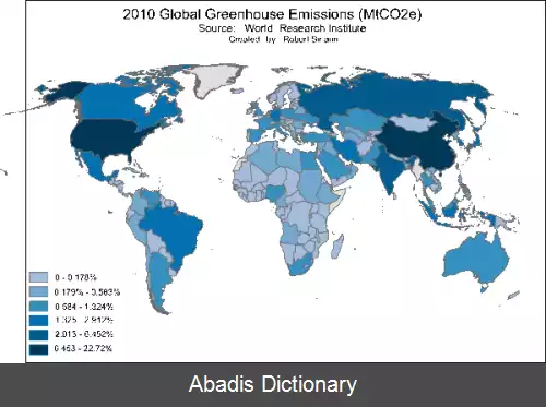 عکس فهرست کشورها بر پایه انتشار گازهای گلخانه ای