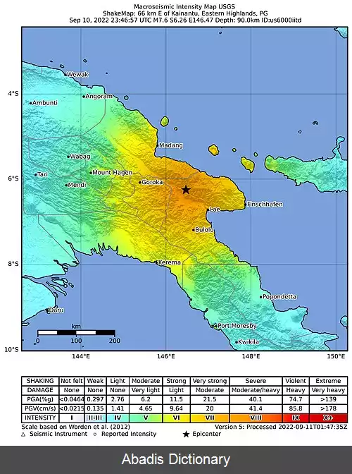 عکس زمین لرزه پاپوآ گینه نو ۲۰۲۲