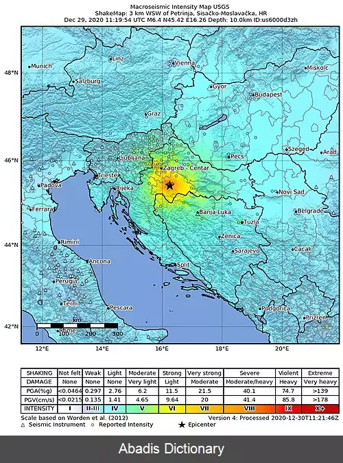 عکس زمین لرزه ۲۰۲۰ پترینیا