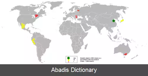 عکس فهرست کشورها بر پایه تولید بیسموت