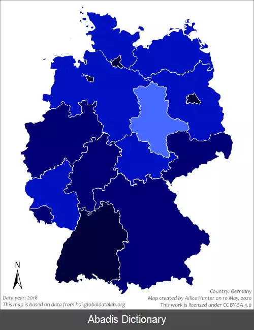 عکس فهرست ایالت های آلمان بر پایه شاخص توسعه انسانی