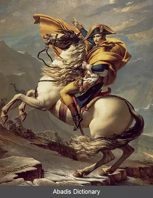 عکس ناپلئون در حال عبور از آلپ