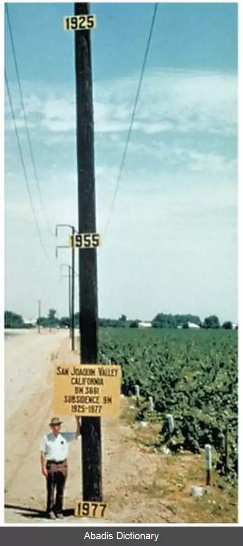 عکس فرونشست ناشی از آب های زیرزمینی