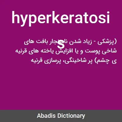 Hyperkeratosis معنی در دیکشنری آبادیس