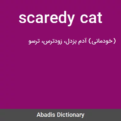 ترجمه کلمه be a scaredy cat به فارسی